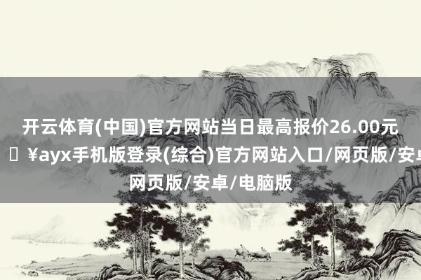 開云體育(中國)官方網站當日最高報價26.00元/公斤-??ayx手機版登錄(綜合)官方網站入口/網頁版/安卓/電腦版