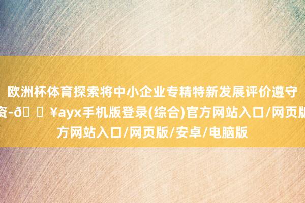 歐洲杯體育探索將中小企業專精特新發展評價遵守旁邊于助企融資-??ayx手機版登錄(綜合)官方網站入口/網頁版/安卓/電腦版