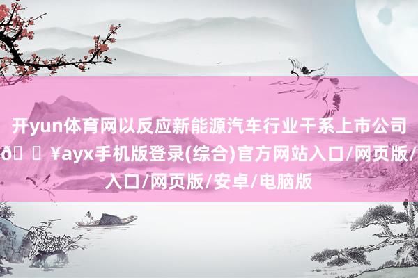 開yun體育網以反應新能源汽車行業干系上市公司的舉座發揚-??ayx手機版登錄(綜合)官方網站入口/網頁版/安卓/電腦版