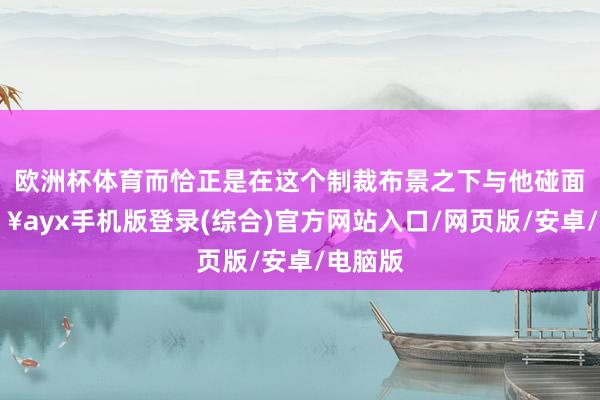 歐洲杯體育而恰正是在這個(gè)制裁布景之下與他碰面-??ayx手機(jī)版登錄(綜合)官方網(wǎng)站入口/網(wǎng)頁(yè)版/安卓/電腦版
