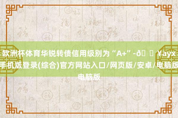 歐洲杯體育華銳轉(zhuǎn)債信用級(jí)別為“A+”-??ayx手機(jī)版登錄(綜合)官方網(wǎng)站入口/網(wǎng)頁(yè)版/安卓/電腦版